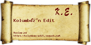 Kolumbán Edit névjegykártya